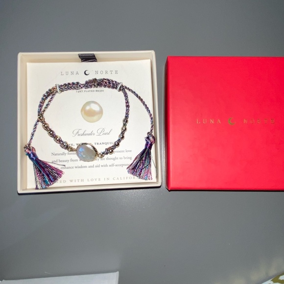NWT Luna North Pearl and Rainbow Woven Rope Adjustable Tassel Bracelet - Picture 4 of 4